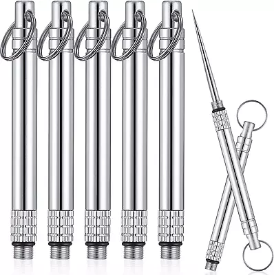 5 Pieces Portable Titanium Toothpicks Metal Pocket Toothpick With Protective Hol • $16.99