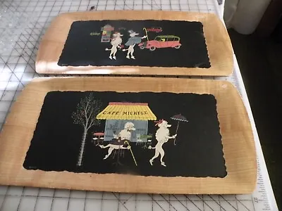 Mid-Century Modern Vintage Poodle Serving Trays (2)  The Romance Of Fifi & Pepe  • $49.99