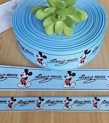 7/8 & 1.5  (1 YD) Mickey Mouse Grosgrain Ribbon Disney Lanyard Hair Bow Ribbon • $1.20