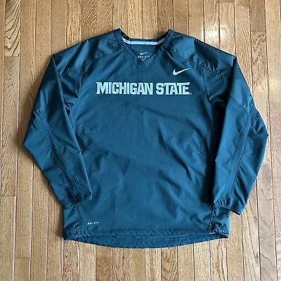 Nike Dri Fit Size Large Michigan State Spartans MSU Green V Neck Pull Over  • $29.99