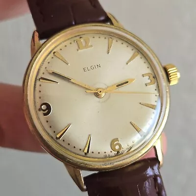 Vintage ELGIN Men's Manual Winding Watch AS 1686 17Jewels Swiss 1960s • $128