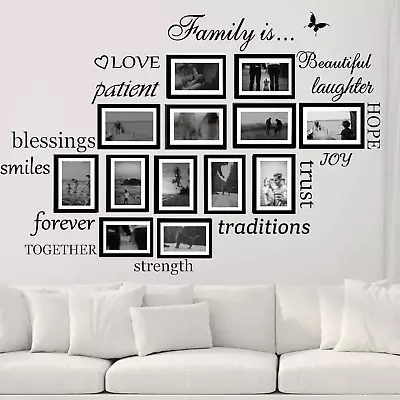 Family Wall Decals Set Of 14 Family Words Quotes Vinyl Stickers Picture Frame Wa • $18.61