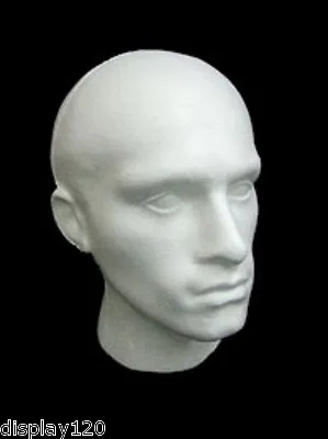£39.99 • Buy Male White Polystyrene Mannequin Wig Hat Fashion Display Head Shopfittings