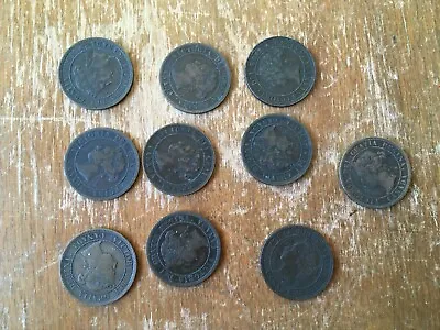 10 Queen Victoria Canada One Cent Coins: 1883 1884 1887 1897 1899 1901 • $35.50