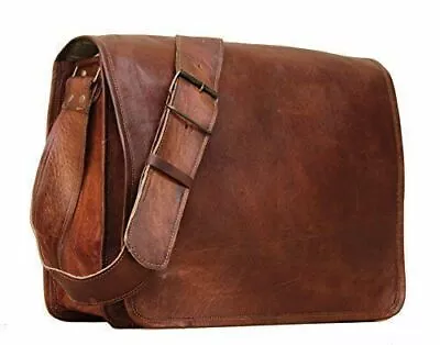 Men's Vintage Genuine Leather Laptop Backpack Rucksack Messenger Bag Satchel NEW • $44.88