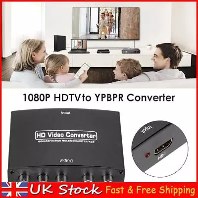 HDMI To 5RCA YPBPR Component Converter 1080P HD Video Audio Adapter For TV PC • £13.59