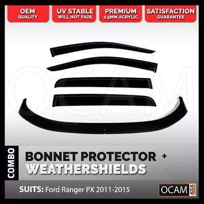 Bonnet Protector Weathershields For Ford Ranger PX 2011-2015 Window Visors • $149