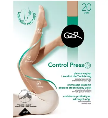 GATTA Control Press Elastic Compression Tights Against Varicose Veins 20 Den • £5.12