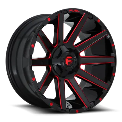 1 20 Inch Black Red Wheel Rim Fuel Offroad D643 Contra 20x10  6 Lug Chevy Truck • $479