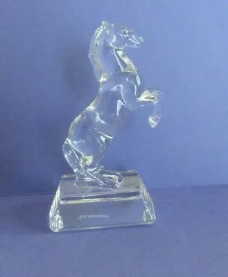 Vintage Nachtmann Clear Glass Rearing Horse Figurine Germany 4.5  Tall • $26.95