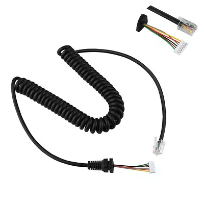 6 Pin Rj-11 Modular Coiled Cable For Yaesu Mh-48a6j Microphone For Ft-90 Ft-100 • $8.98