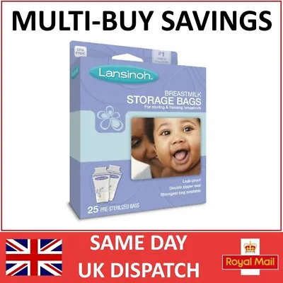 Lansinoh Breastmilk Storage Bags (25) - Fast Shipping - Great Price • £6.80