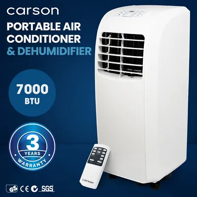 $369 • Buy CARSON 3-in-1 Portable Air Conditioner Cooling 7000 BTU Dehumidifier Fan Cooler
