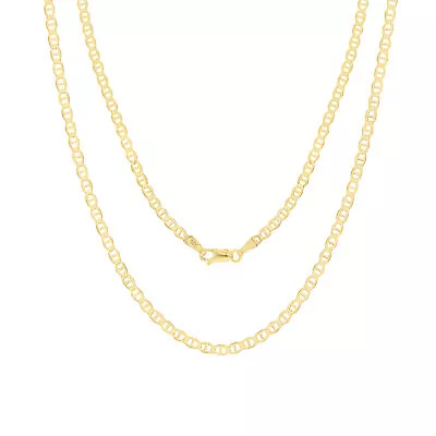 14K Yellow Gold Solid Mens 3mm Mariner Anchor LInk Chain Pendant Necklace 22  • $342.98