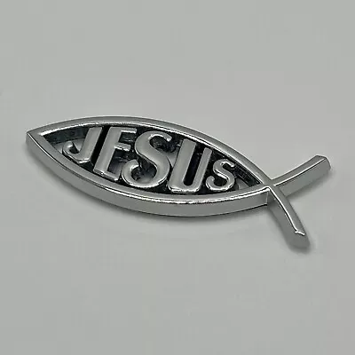 Jesus Emblem Christian Fish Sticker Badge 2”x0.75” Car Auto Small 3D Decal NEW • $6.75