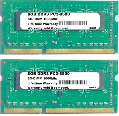 16GB Kit 2X 8GB SODIMM Apple IMac Late 2009 PC3-8500 A1311 MB950LL/A Memory Ram • $24.39