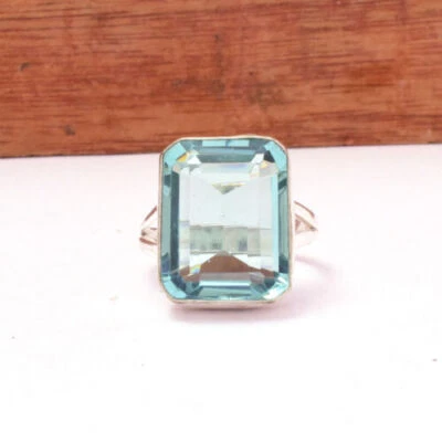 $8.82 • Buy Blue Topaz Gemstone Solid 925 Sterling Silver Handmade Amazing Gift Ring TK573