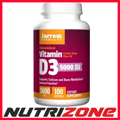 Jarrow Formulas Vitamin D3 5000 IU Calcium & Bone Metabolism - 100 Softgels • £18.60