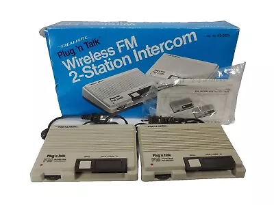REALISTIC  Plug N Talk  2 Station FM WIRELESS INTERCOM Vintage 43-207C NOS • $39.99