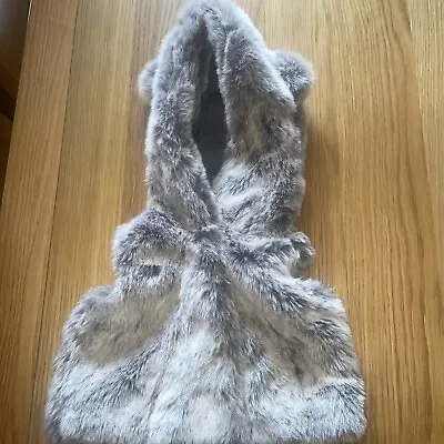 Baby Girl Mothercare Fur Gilet Body Warmer Bunny Ears - Age 3-6 Months • £5.99