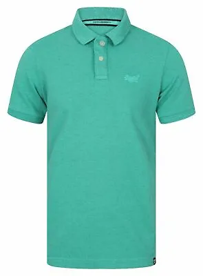 £22.99 • Buy Mens Superdry Vintage Destroyed Short Sleeve Pique Polo Shirt T-Shirt Aqua Marl