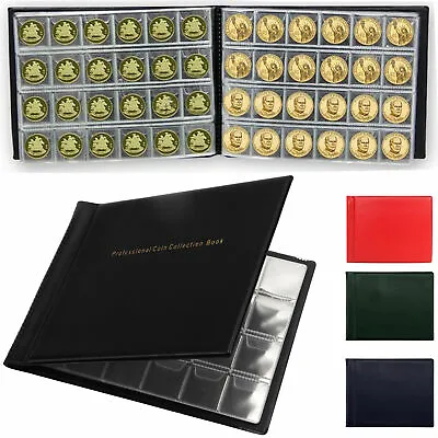 240 Coin Album Penny Money Storage Book Case Folder Holder Collection Collecting • £4.95
