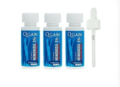 Qgain Minoxidil 5% For MEN LOW ALCOHOL FORMULA Hair Growth 3 Month Supply • £29.99