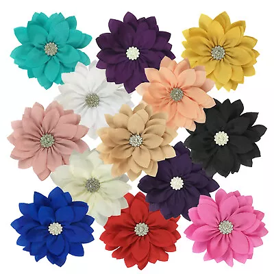 £1.99 • Buy 8cm Diamante Flower Hair Clips Grips Bobbles Bridesmaid Wedding Dance Festival 