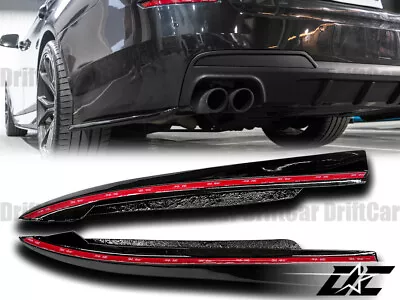 Fit With 11-16 F10 F11 M-Tech Bumper ABS Painted Gloss Black Rear 2 Splitter Lip • $249.80