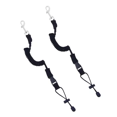 2Pcs Kayak Paddle Leash Stretchable Lanyard For Kayak And Fishing • £11.45