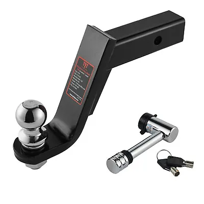 $49.99 • Buy  6  Drop Hitch For 2  Receiver Trailer Ball Mount With 2  Hitch Ball&Lock Set 