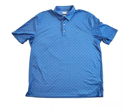 Greg Norman Golf Polo Shirt Play Dry Short Sleeve Blue Polka Dot XXL 2XL EUC  • $11.99