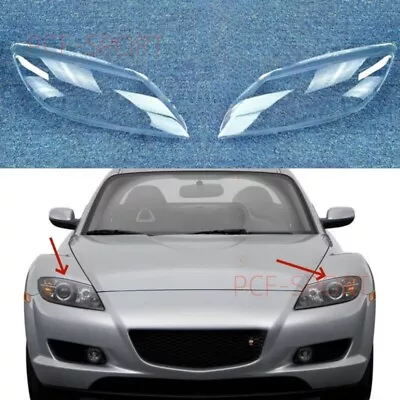 For Mazda RX-8 Coupe 2004-2008 LH&RH Side Headlight Lens Cover+Sealant Glue • $181.54