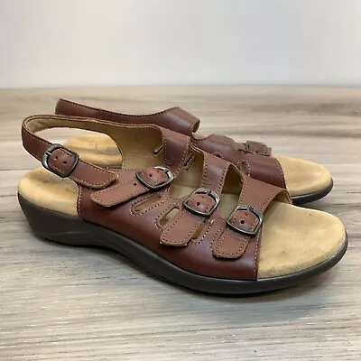 SAS Womens Mystic Brown Slingbacks Size 7.5M Shoes Sandals Soft Cushion Soles • $34.49