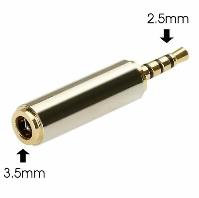 $2.19 • Buy Gold 3.5mm Female To 2.5mm Male Stereo Audio Headphone Jack Adapter Converter