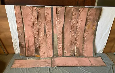 53 Ft  Antique Tin Ceiling Pieces Shabby Tile Chic VTG Crafts 143-23A • $250