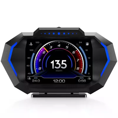 Car Head Up Display Dual System Digtial GPS Speedometer HUD OBD2 Warning Alarm • $49.40