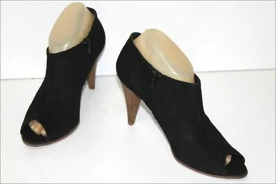 Minelli Court Shoes Uprights Open Black Velvet T 39 Very Good Condition • $58.89