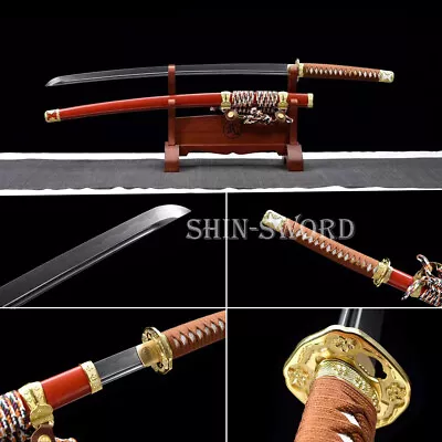 Handmade Clay Tempered 1095 Steel Tachi Sword Japanese Sword Sharp Full Tang • $218