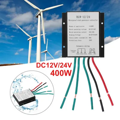 DC 12V/24V Wind Generator Battery Charge Controller 400W Regulator Waterproof • $27.89