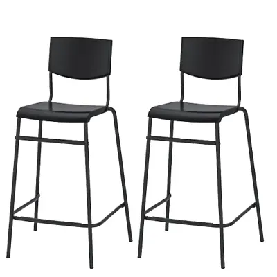2 Pack IKEA Industrial Bar Stools Kitchen Dining Counter Height Chair Breakfast • £61.26