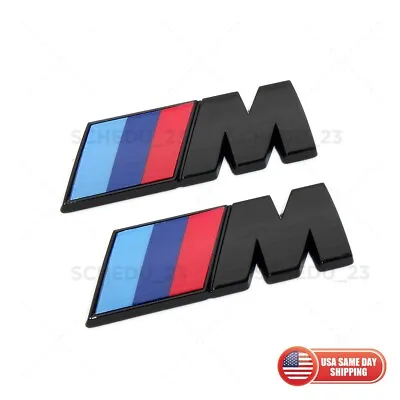 $19.99 • Buy 2x BMW M Series Fender Sport Nameplate Emblem Badge Car ABS Mini Gloss Black