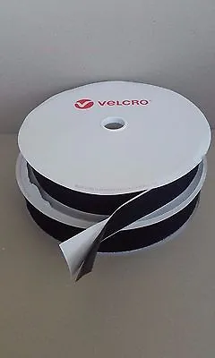 50mm 2  Inch Velcro® Brand Hook Or Loop Black Metres Sticky Self Adhesive Tape  • £3.99