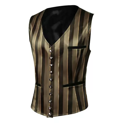 Waistcoat Mens Tailored Formal Gothic Steampunk Victorian Cosplay • £21.99