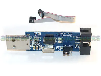 🇬🇧 USBasp Programmer & Cable FW V1.06 USB ISP KK2.0 Multiwii ATMega 2560 AVR • £4.99