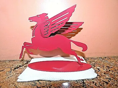 Vintage Mobil Oil Red Enamel Metal Pegaus Desk Top Employee Award Flying Horse • $19.99