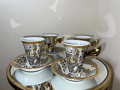 Versace Medusa By Rosenthal Coffe Set Of 4 With Saucer Italy Design • $315