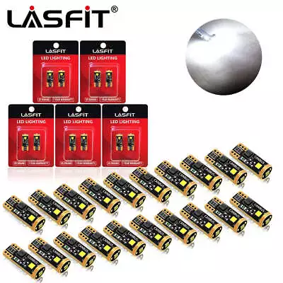 Lasfit T10 LED License Plate Light Bulbs 6000K Bright White 168 2825 194 Canbus • $107.96