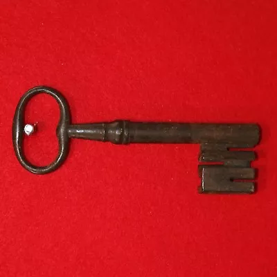 Antique KEY 17th-19th C English Castle Door Church Jail House Lock Complex Bit • $375