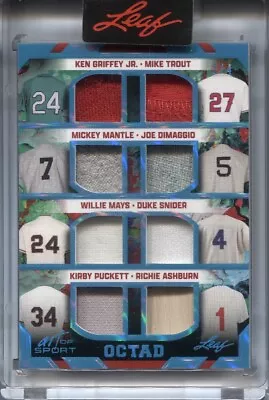 2023 Griffey Jr Trout Mantle Dimaggio Mays Leaf Art Of Sport OCTAD JERSEY BAT /4 • $199.99